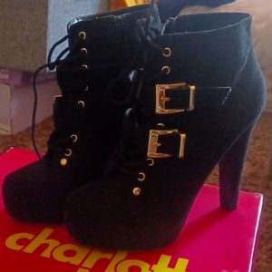 Charlotte Russe- sunny booties in black- size 7